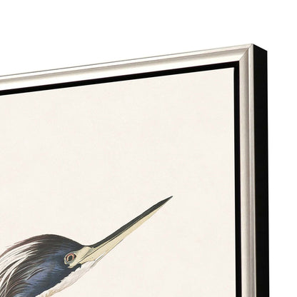 Great Heron I Canvas Silver Floater Frame Print Wall Art