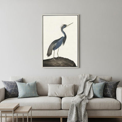 Great Heron I Canvas Silver Floater Frame Print Wall Art