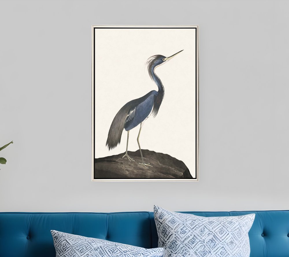 Great Heron I Canvas Silver Floater Frame Print Wall Art HomeRoots