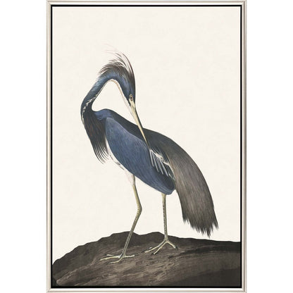 Great Heron II Canvas Silver Floater Frame Print Wall Art