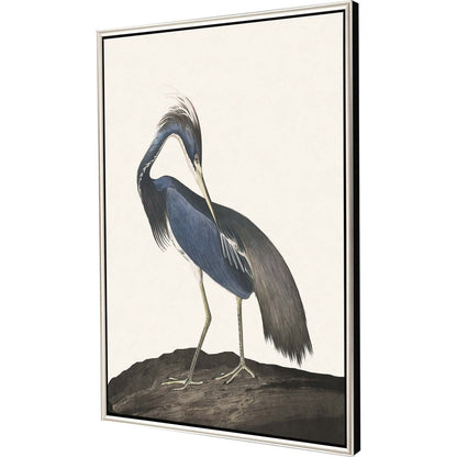 Great Heron II Canvas Silver Floater Frame Print Wall Art