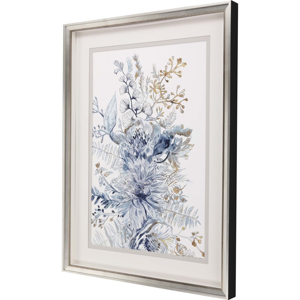 Royal Blue I Framed Art Silver Picture Frame Print Wall Art HomeRoots