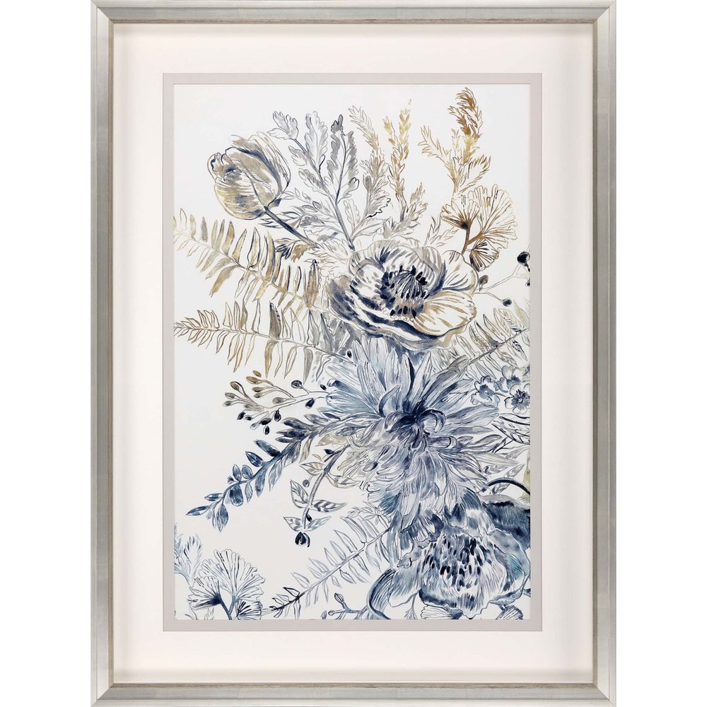 Royal Blue II Framed Art Silver Picture Frame Print Wall Art HomeRoots