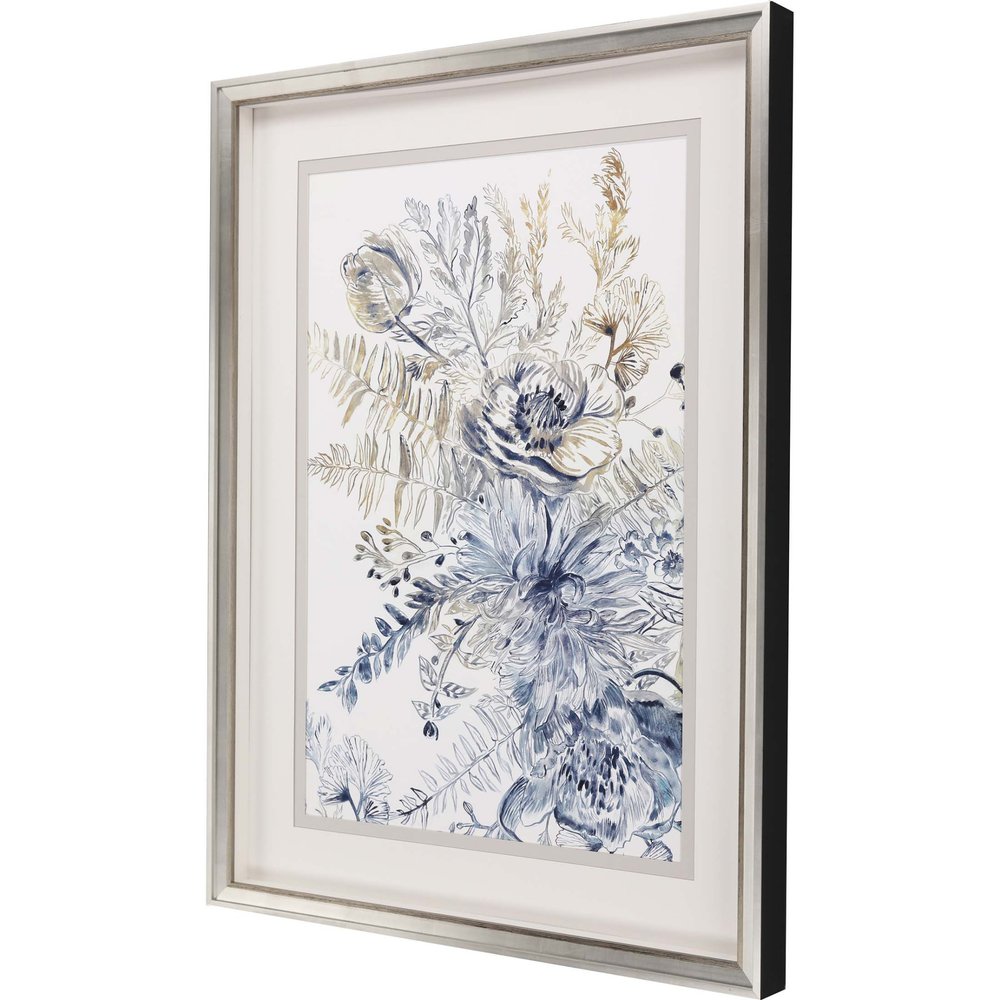 Royal Blue II Framed Art Silver Picture Frame Print Wall Art HomeRoots