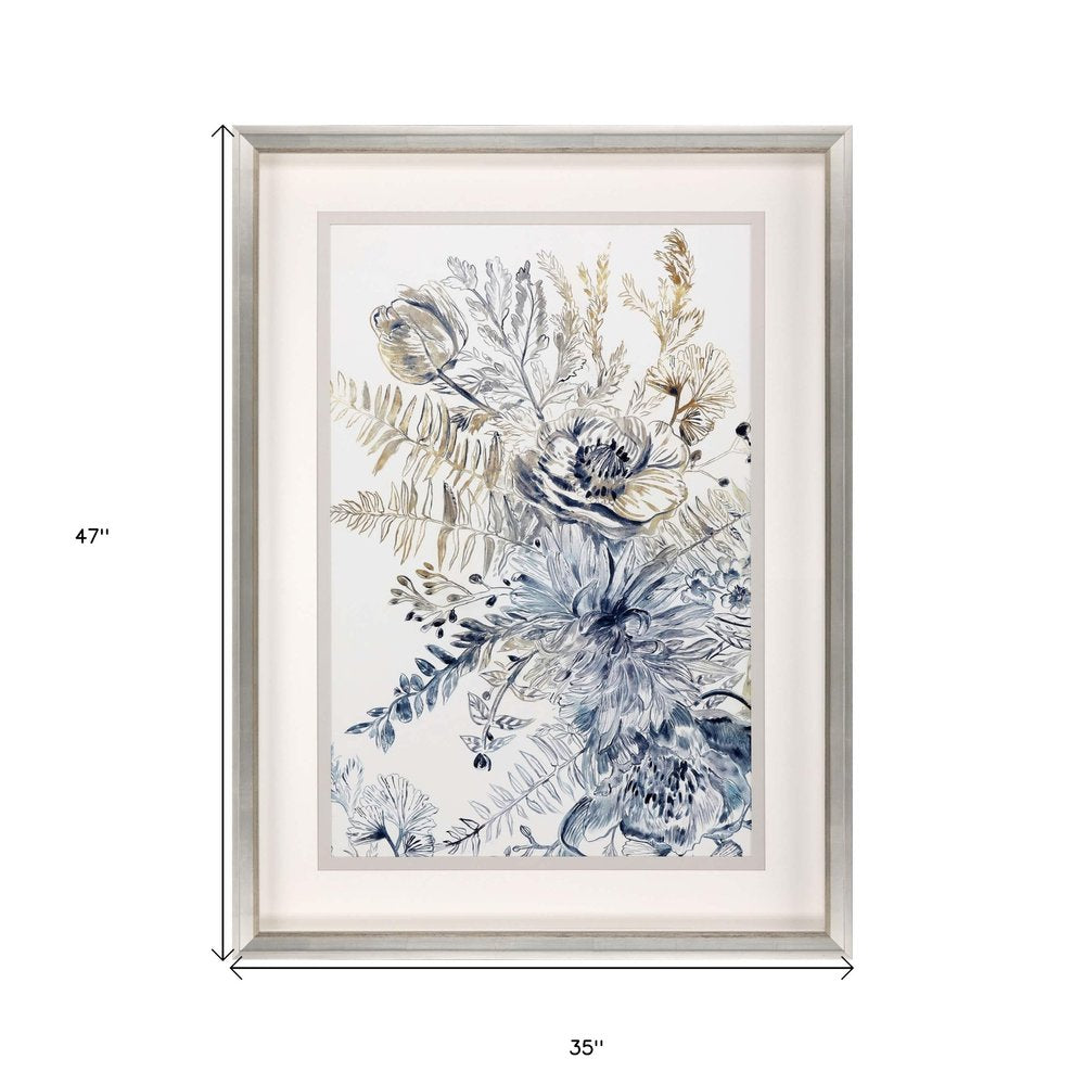 Royal Blue II Framed Art Silver Picture Frame Print Wall Art HomeRoots