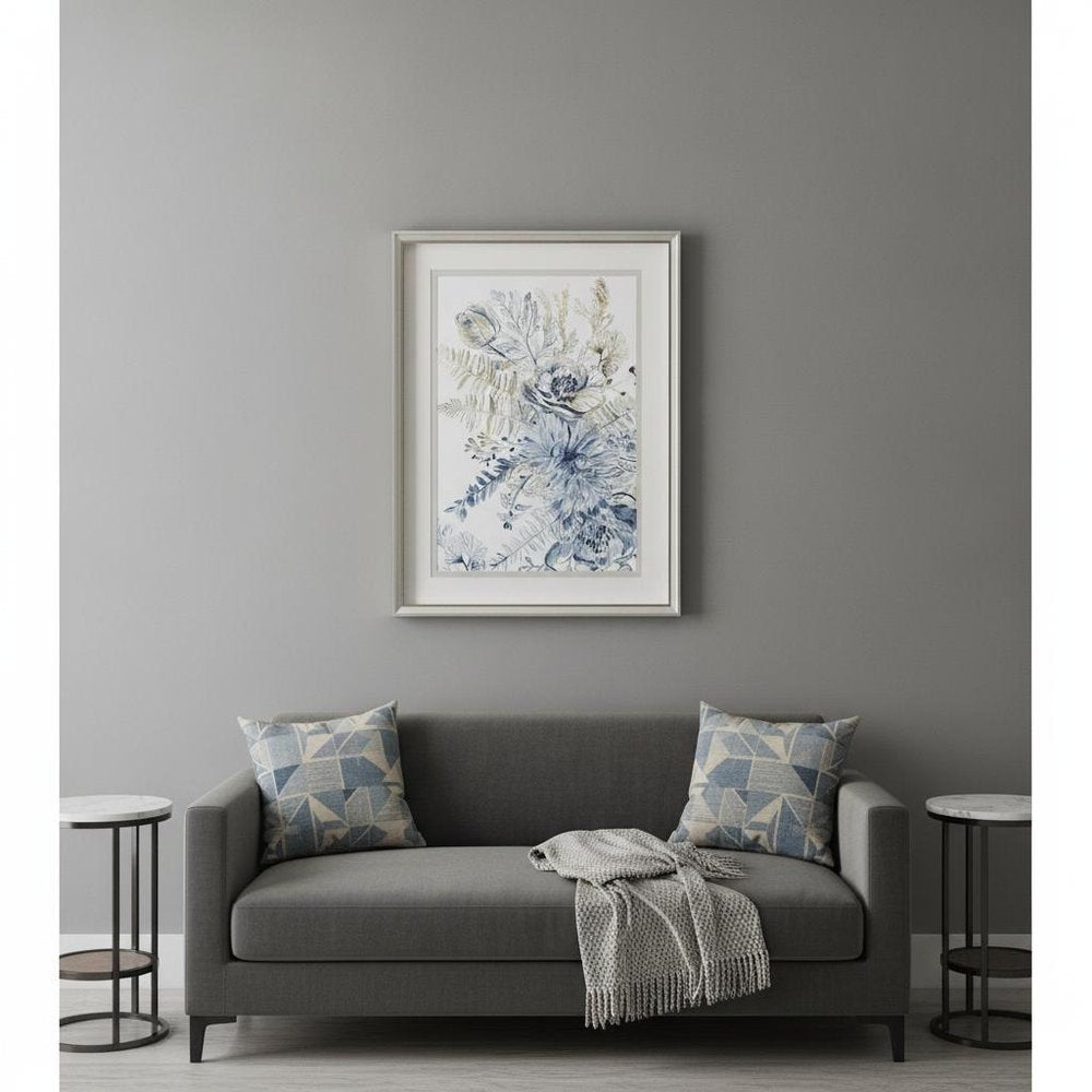 Royal Blue II Framed Art Silver Picture Frame Print Wall Art HomeRoots