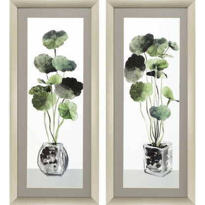 Set Of Two Simple Glass Silver Framed Print Wall Art HomeRoots