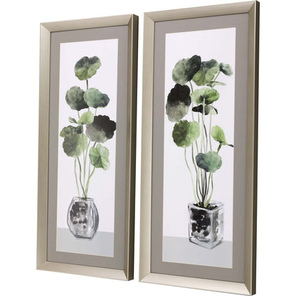 Set Of Two Simple Glass Silver Framed Print Wall Art HomeRoots