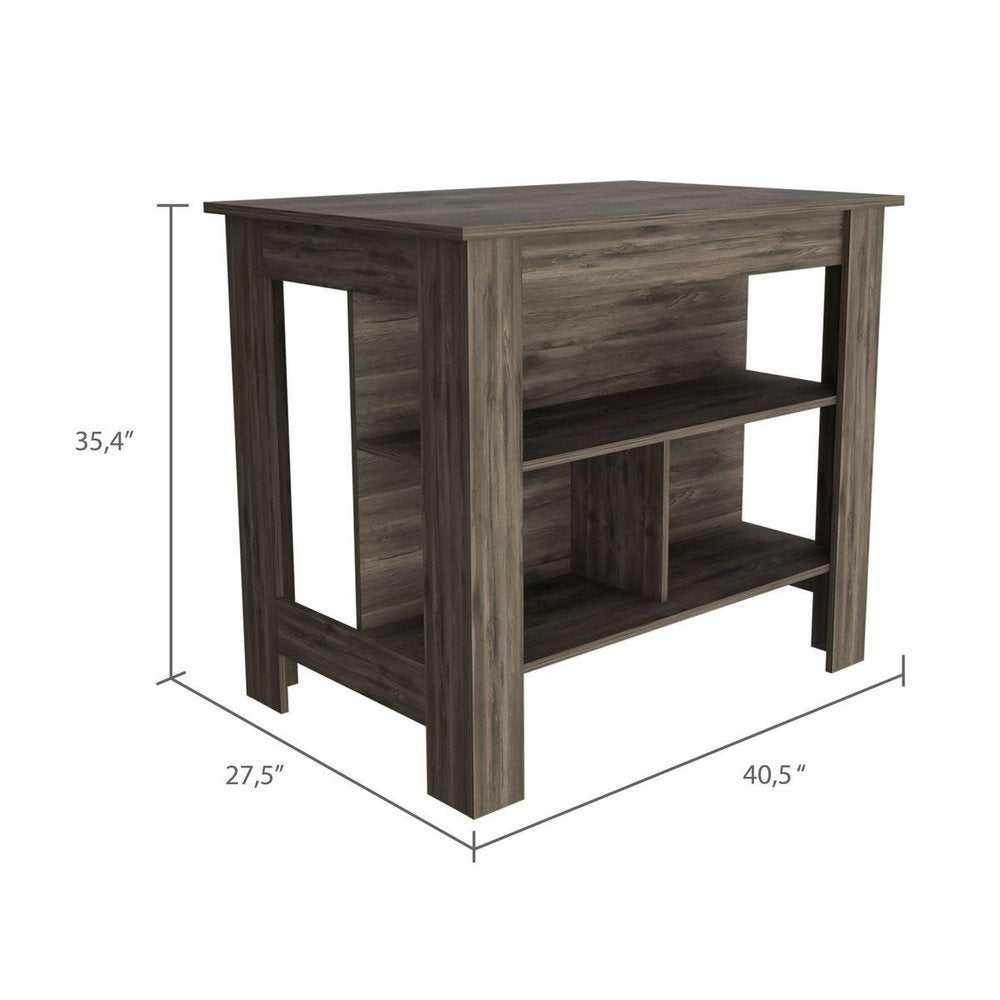 Brown 41" Kitchen Island With Storage HomeRoots