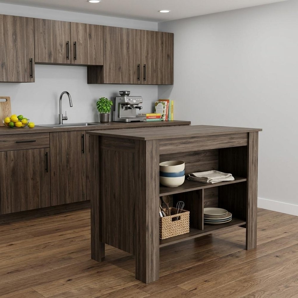 Brown 41" Kitchen Island With Storage HomeRoots