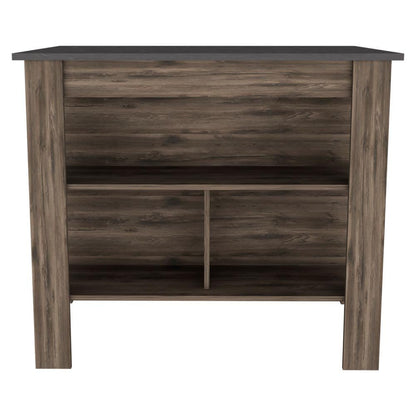 Dark Brown and Brown 41" Kitchen Island With Storage HomeRoots