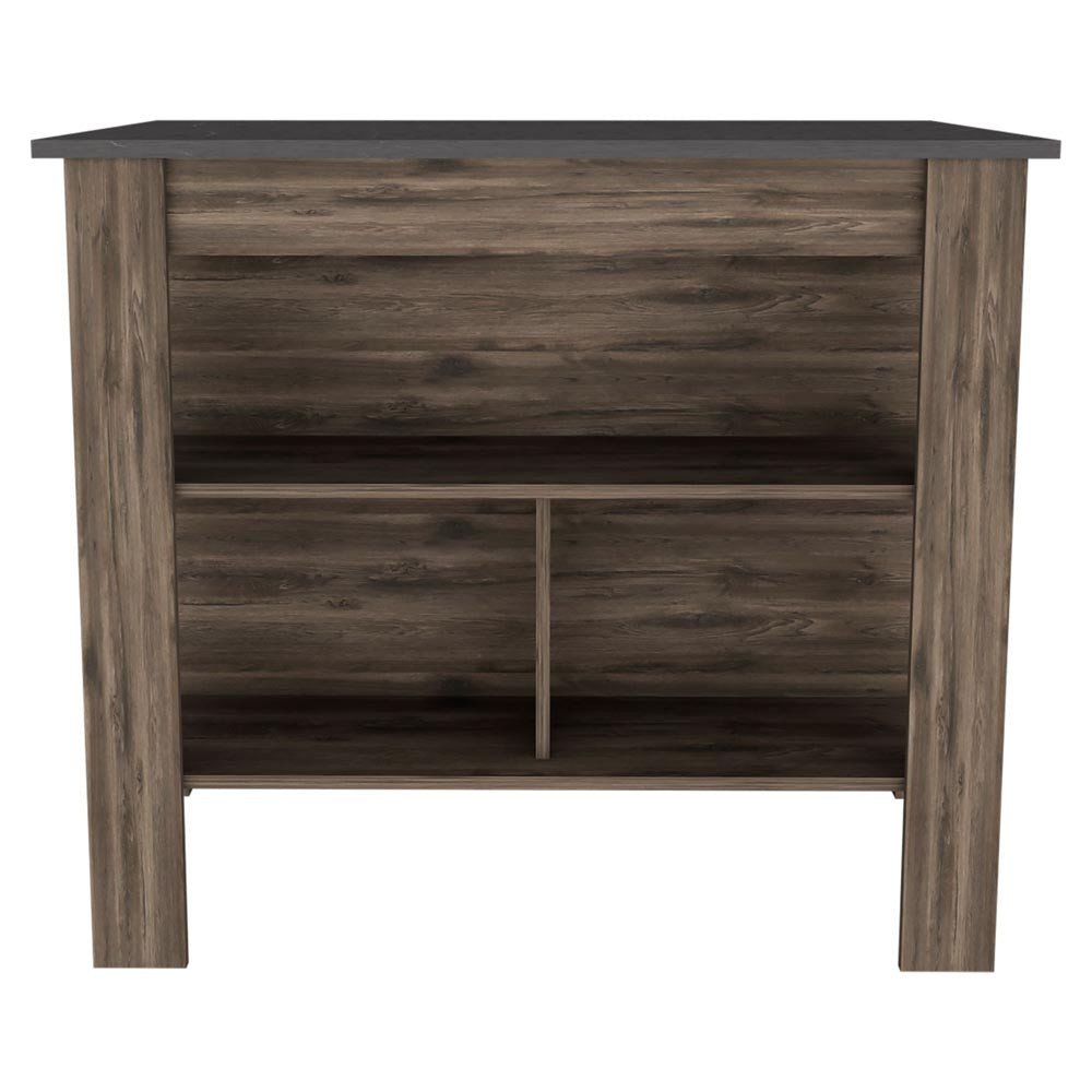 Dark Brown and Brown 41" Kitchen Island With Storage HomeRoots