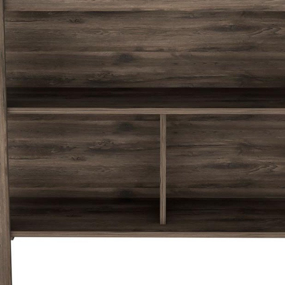 Dark Brown and Brown 41" Kitchen Island With Storage HomeRoots