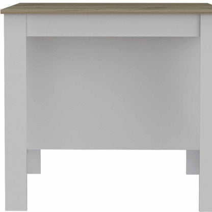 White and Brown 41" Kitchen Island With Storage HomeRoots