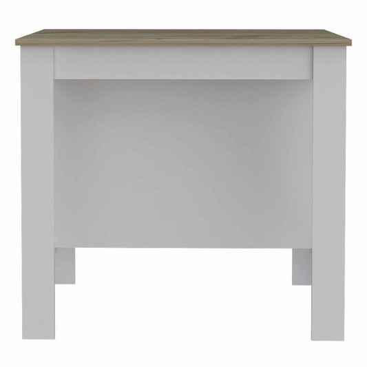 White and Brown 41" Kitchen Island With Storage HomeRoots
