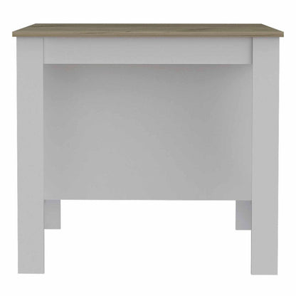 White and Brown 41" Kitchen Island With Storage HomeRoots