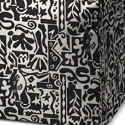 17" Black Polyester Cube Geometric Indoor Outdoor Pouf Ottoman - FurniFindUSA