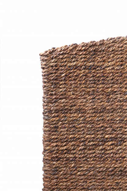 Brown Natural and Rustic Woven Banana Leaf Curved King Size Headboard HomeRoots