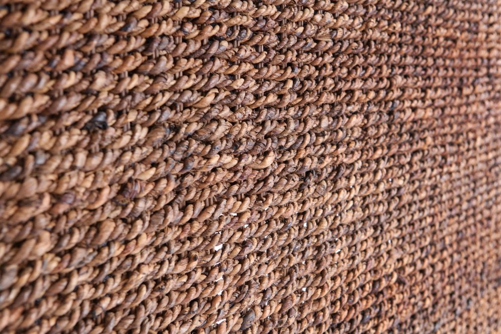 Brown Natural and Rustic Woven Banana Leaf Curved King Size Headboard HomeRoots
