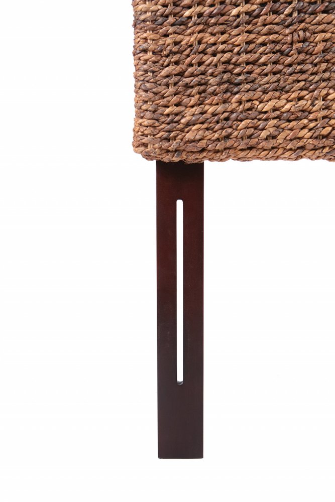 Brown Natural and Rustic Woven Banana Leaf Straight King Size Headboard HomeRoots