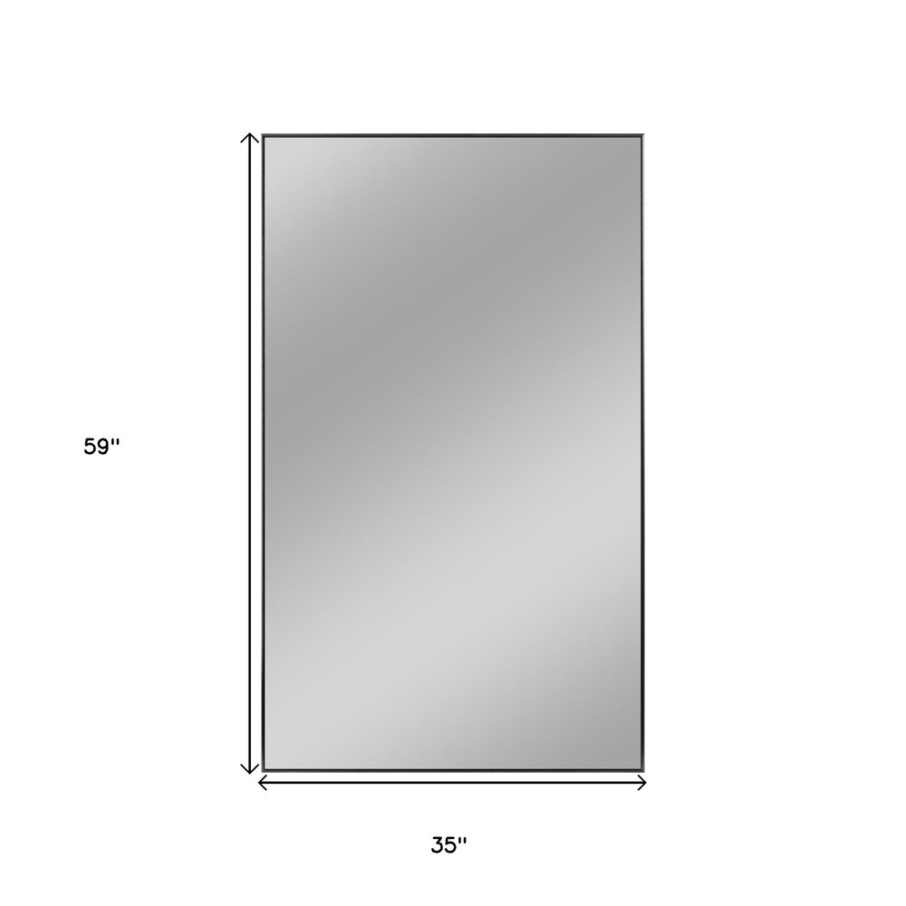 59" Black Aluminum Framed Bathroom Vanity Mirror — view 2