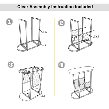 Acacia Oval Small Side Tables Living Room Small Space With Magazines Organizer Storage Space - FurniFindUSA