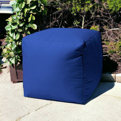 17" Cool Primary Blue Solid Color Indoor Outdoor Pouf Cover