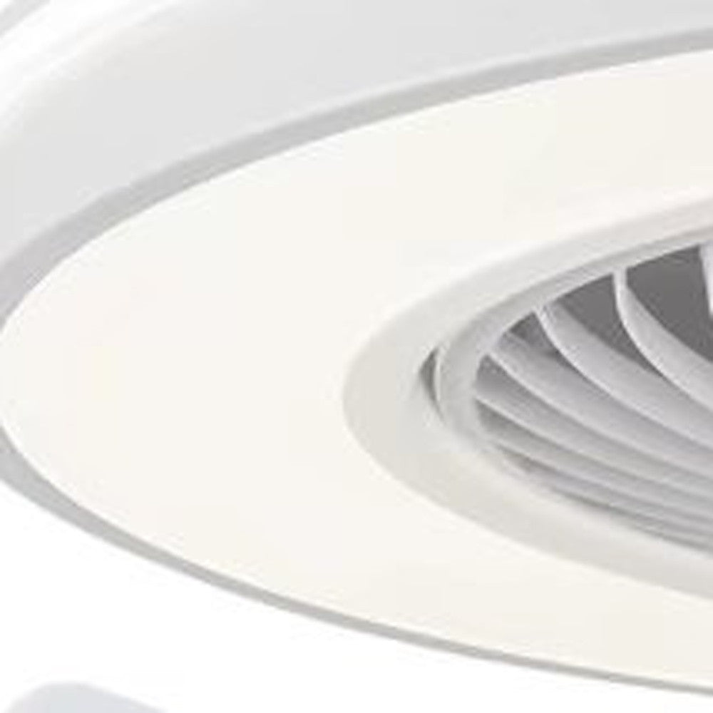 White Compact LED Fan and Light