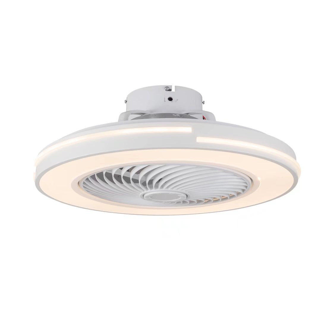 White Compact LED Fan and Light