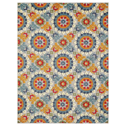 2' X 4' Orange And Ivory Moroccan Stain Resistant Indoor Outdoor Area Rug HomeRoots