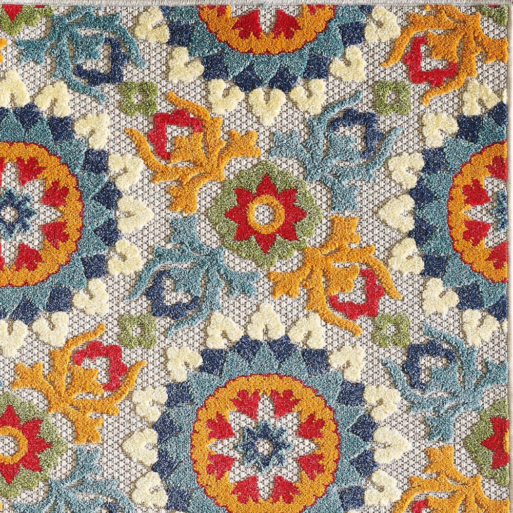 2' X 4' Orange And Ivory Moroccan Stain Resistant Indoor Outdoor Area Rug — view 3