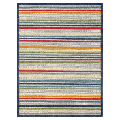 2' X 4' Ivory And Blue Indoor Outdoor Area Rug HomeRoots