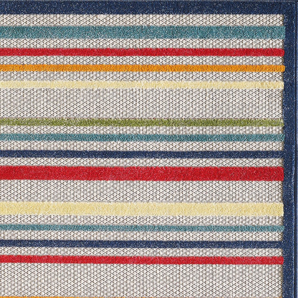 2' X 4' Ivory And Blue Indoor Outdoor Area Rug HomeRoots