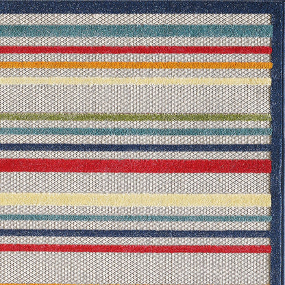 2' X 4' Ivory And Blue Indoor Outdoor Area Rug HomeRoots