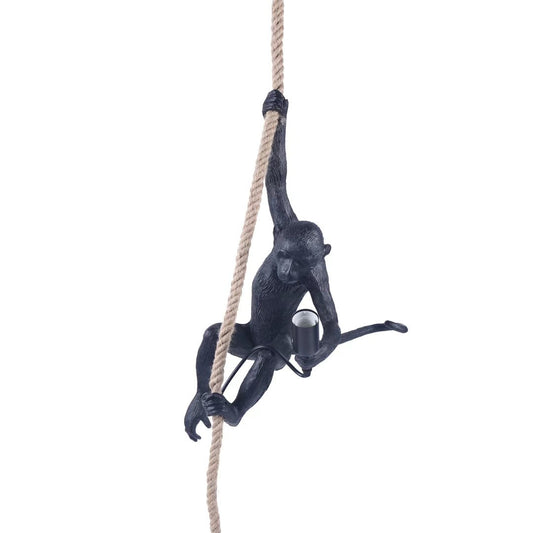 Hanging Monkey on a Rope Pendant  Lamp