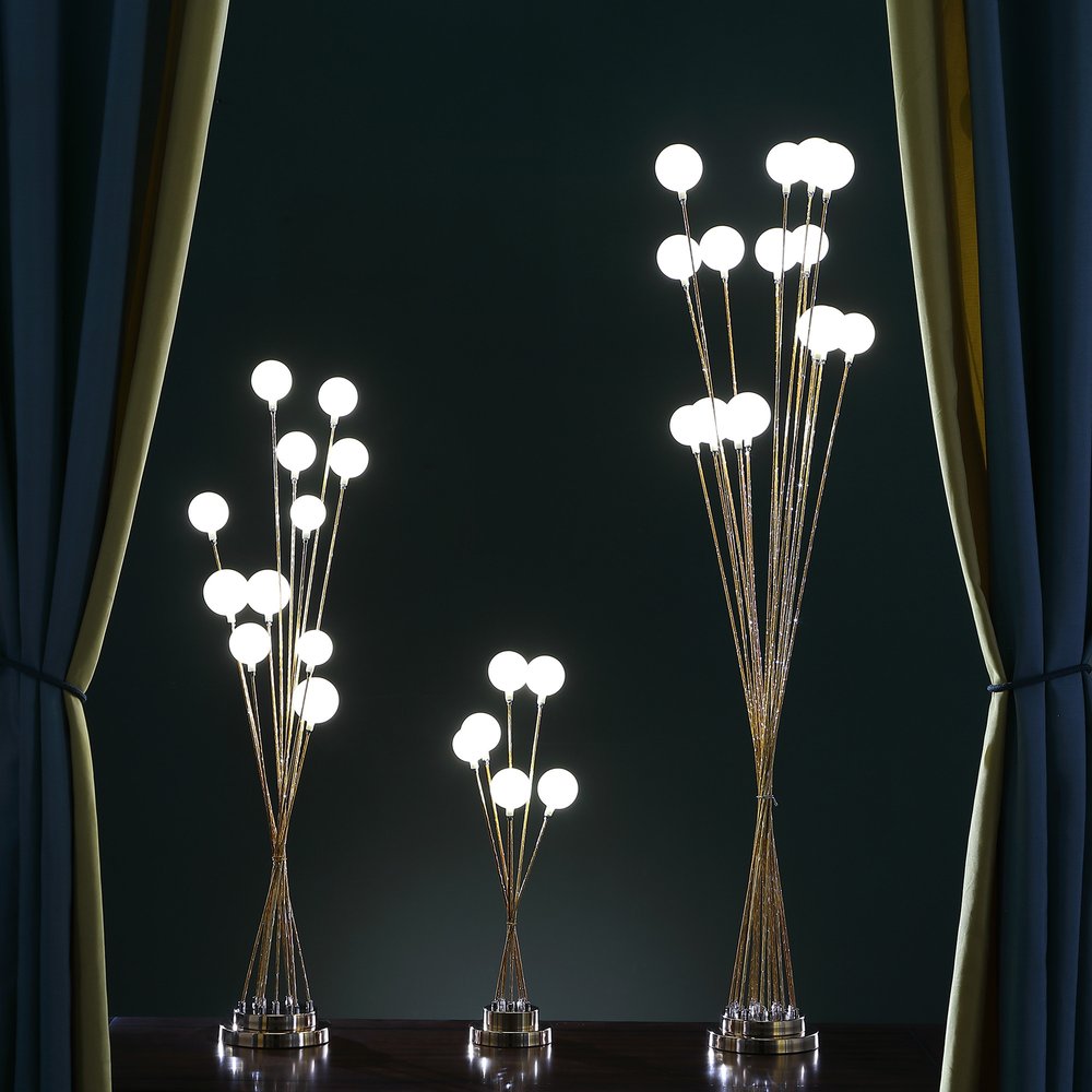46" Gold 11 LED Novelty Floor Lamp With White HomeRoots