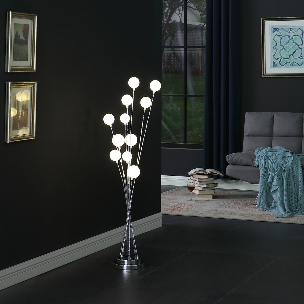 46" Chrome Multi Light LED Novelty Floor Lamp HomeRoots