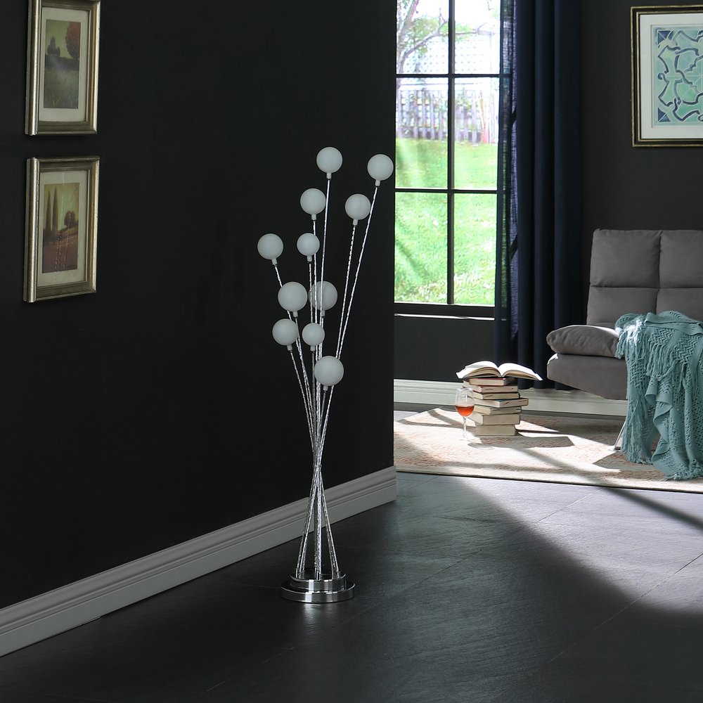 46" Chrome Multi Light LED Novelty Floor Lamp HomeRoots