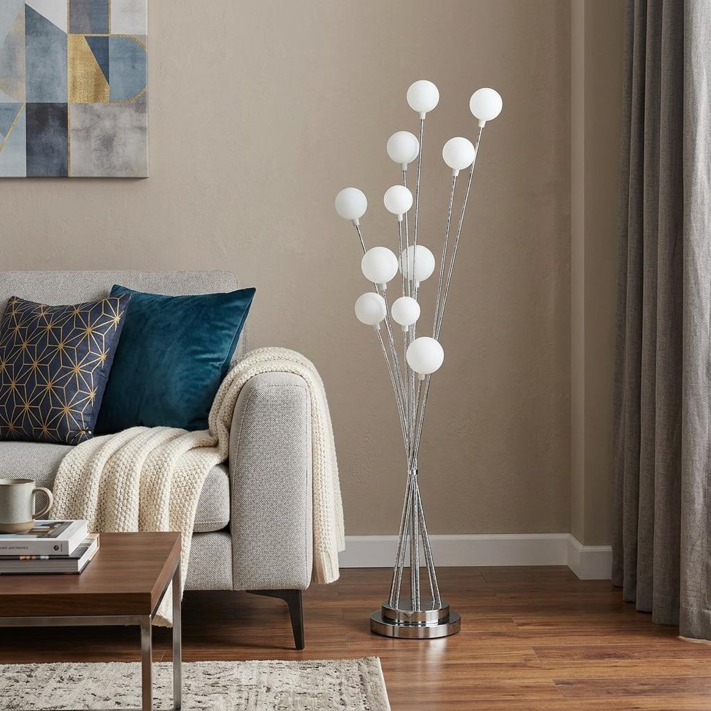 46" Chrome Multi Light LED Novelty Floor Lamp HomeRoots