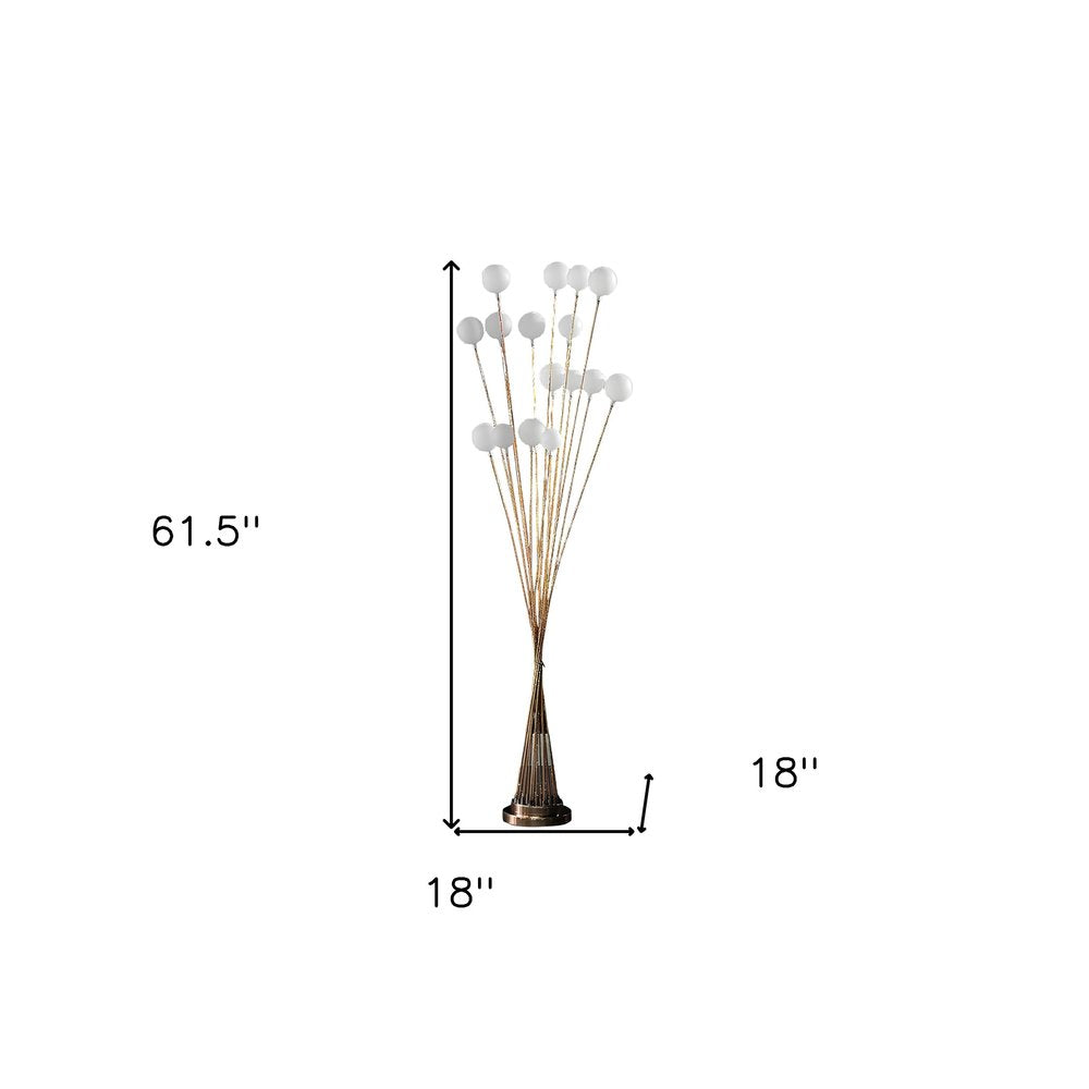 62" Yellow 16 LED Novelty Floor Lamp With White HomeRoots