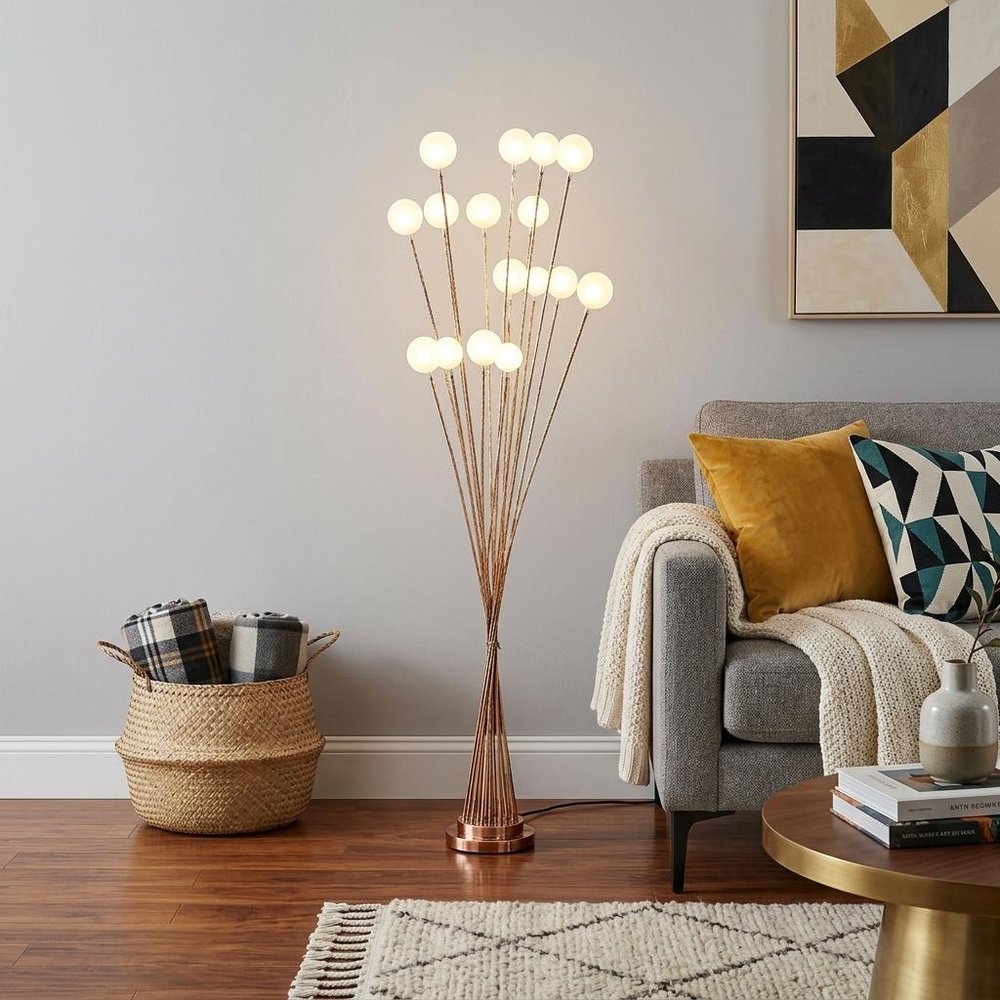 62" Yellow 16 LED Novelty Floor Lamp With White HomeRoots