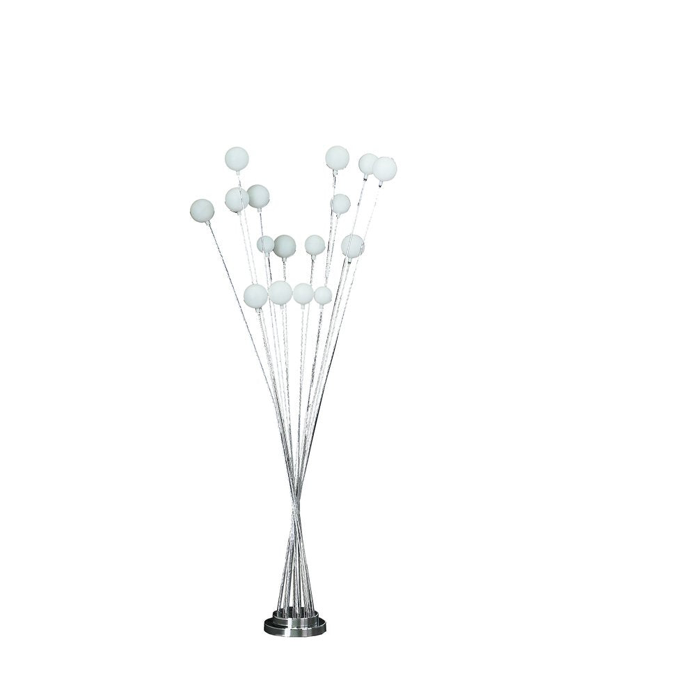 62" Silver 16 LED Novelty Floor Lamp With White HomeRoots