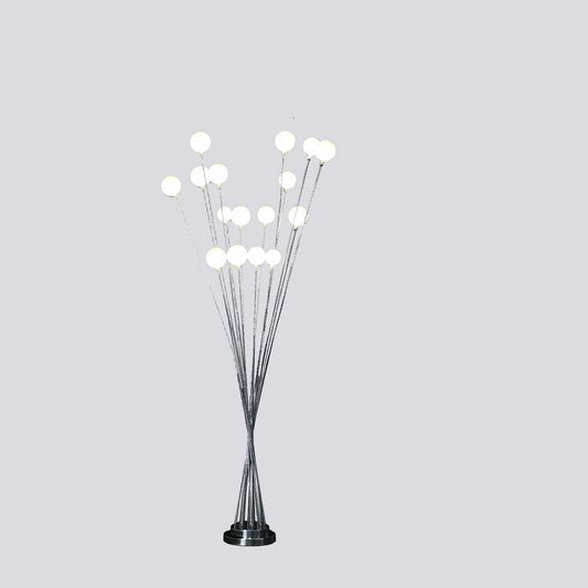 62" Silver 16 LED Novelty Floor Lamp With White