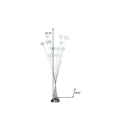 62" Silver 16 LED Novelty Floor Lamp With White HomeRoots