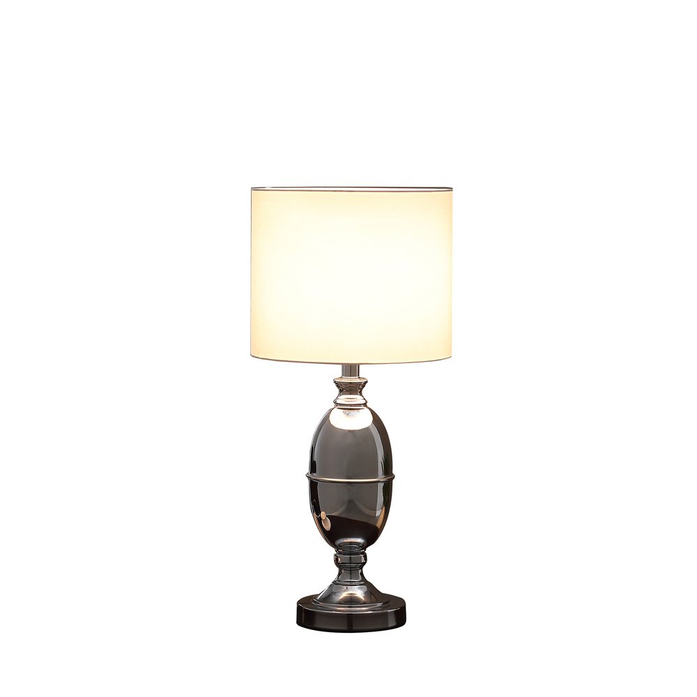 25" Silver Metal Urn Table Lamp With White Drum Shade HomeRoots