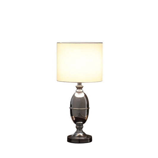 25" Silver Metal Urn Table Lamp With White Drum Shade HomeRoots
