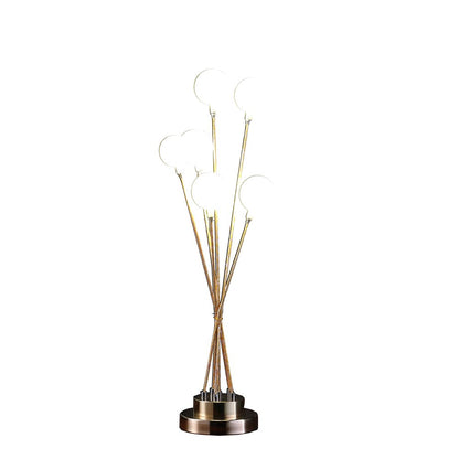 28" Yellow Gold Six Light Globe Desk or Table Lamp HomeRoots