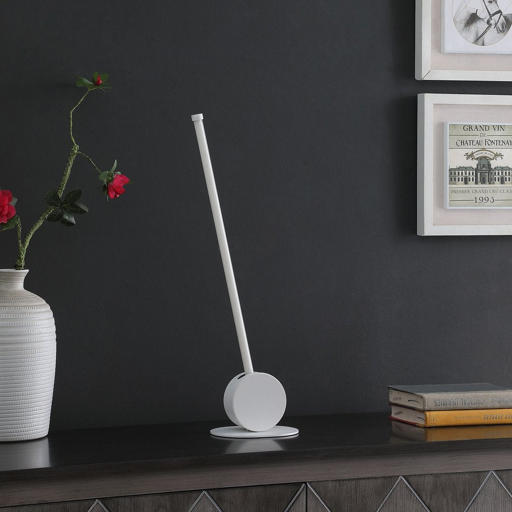 23" White Metal Leaning Stick LED Table Lamp HomeRoots