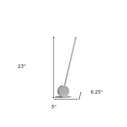 23" White Metal Leaning Stick LED Table Lamp HomeRoots