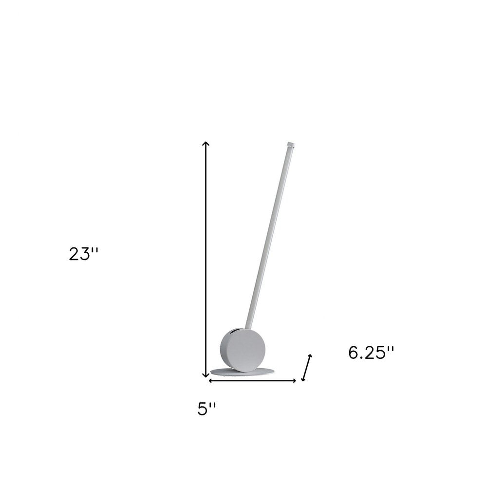 23" White Metal Leaning Stick LED Table Lamp — view 3